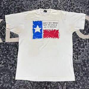 Vintage 90s Life Too Short Not to Live it as A Texan Screen‎ Stars Men’s Sz XL